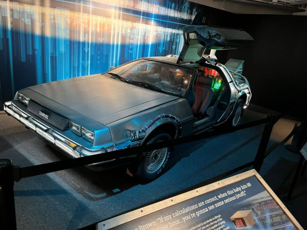 The DeLorean from Back to the Future exhibit at ComicCon Museum at Balboa Park, San Diego