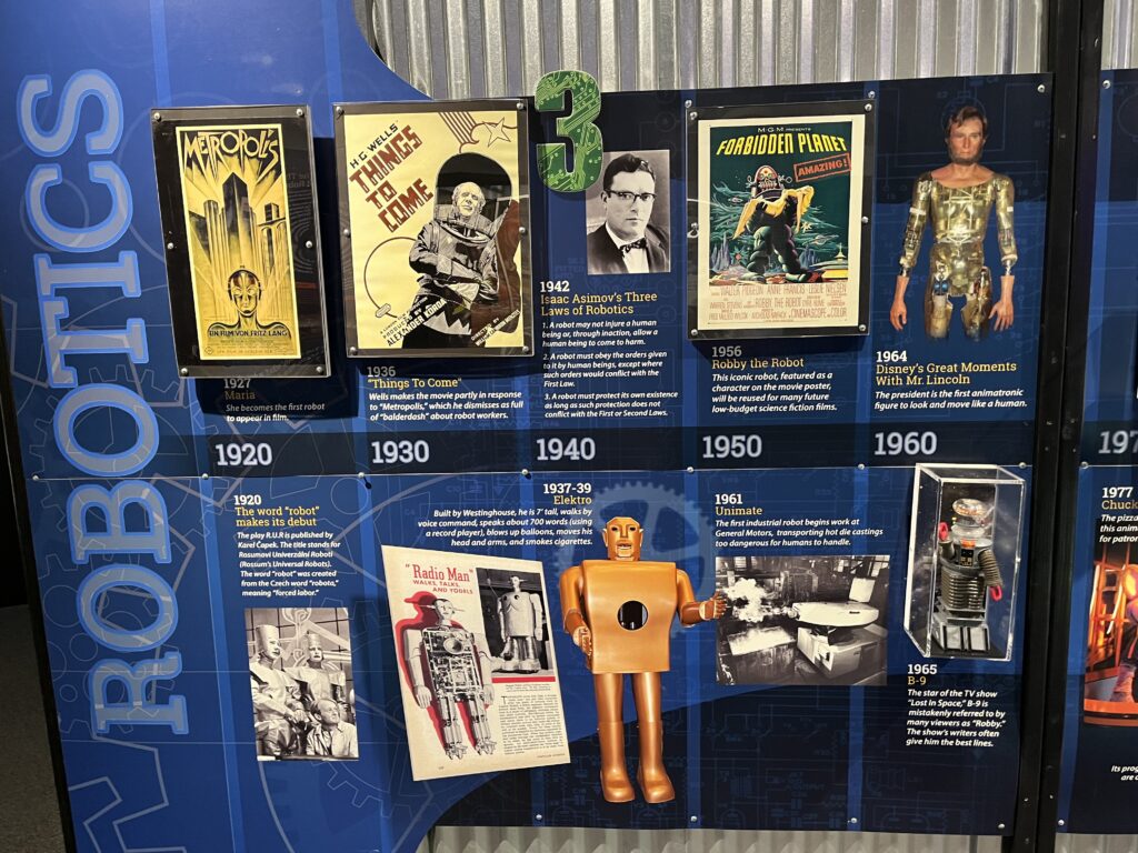 Comic Con-Robotic timeline exhibit at BalboaPArk mueseum